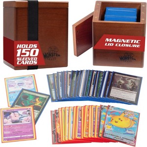 Monster Wooden Deck Box - Premium Holds 150 Sleeved Cards- Compatible w Yugioh, Magic the Gathering, Sports Card, Trading Card Games, Gift - 1 of 4