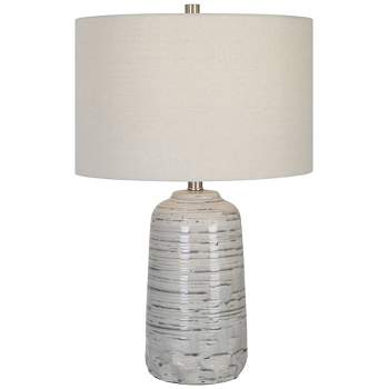 Uttermost Cyclone Ivory and Gray Modern Ceramic Table Lamp