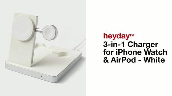 3 in 1 Charger for iPhone Watch and AirPod - heyday&#8482; White, 6 of 7, play video