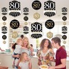 Big Dot of Happiness Adult 80th Birthday - Gold - Birthday Party DIY Dangler Backdrop - Hanging Vertical Decorations - 30 Pieces - 3 of 4