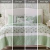 Sapphtopaz 6 Piece Bedding Quilt Set Floral Print Pattern Contrasting Colors Reversible Quilt Set with Throw Pillows - 4 of 4