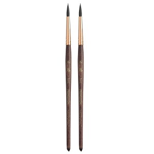 Princeton Neptune Round Brush, Synthetic Bristles, Short Handle Watercolor Paintbrush, Dark Wood, Size 6, Pack of 2 - 1 of 4
