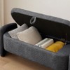 CAVINAS Modern Pull-Open Top Fleece Fabric Ottoman Bench,Upholstered Oval Storage Ottoman for Living Room - 3 of 4