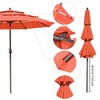Yescom 3 Tier Patio Umbrella with Crank Handle Push to Tilt Hotel Pool Orange - 4 of 4
