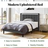 Queen Size Platform Bed Frame with Upholstered Headboard, Velvet Fabric, Mid Century Modern Upholestery Bed Frame,81" L x 63" W x 46" H Wood - 3 of 4