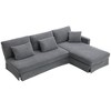 VYNXARIA 87*61"Modern L-shaped Corduroy Sofa with Reversible Chaise,4-seat Upholstered Convertible Sleeper Couch with Pillows - 3 of 4
