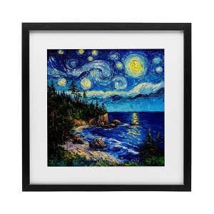 Stupell Industries Acadia National Park Post Impressionist Framed Print Under Glass Art - 1 of 4