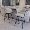 TiramisuBest Set of 2,28" Counter Bar Stools, Modern PU Leather Upholstered Chairs with Metal Frame & Footrest for Kitchen Island & Dining(Black) - 3 of 4