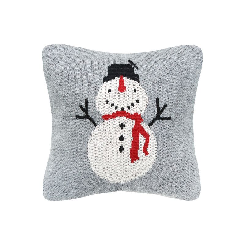 C&F Home 10" X 10" Snowman Knitted Petite Accent Pillow Decor Decoration Christmas Throw Pillow For Sofa Couch Or Bed, 1 of 9