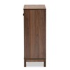 2 Door Nissa Wood Shoe Storage Cabinet Walnut Brown - Baxton Studio: Entryway Organizer, Holds 20 Pairs - image 4 of 4