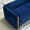 84" Contemporary Velvet 3-Seater Sofa with Gold Metal Legs, Pocket Spring Cushions and Solid Wood Frame - 4 of 4