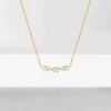 Hollywood Sensation 18K Gold Plated Sterling Silver Necklace with Three Round Cut Cubic Zirconia Stones 16 Inches Gold - 3 of 4