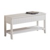 NicBex 35.5" Shoe Bench,Modern Ottoman with Storage Space and Open Shelf for Living Room,Entryway - 4 of 4