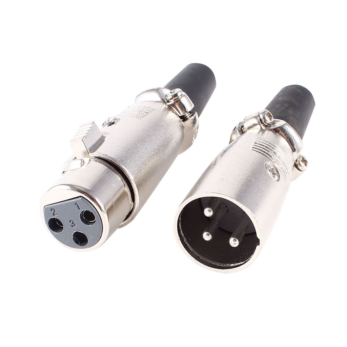 Unique Bargains Metal Silver Tone Audio Adapter 1 Pair