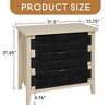 3 Drawer Buffet Sideboard with Adjustable Shelves, Storage Cabinet with Hand-woven rope decorated drawers for Living Room - Leovsnove - 3 of 4