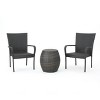 Orleans 3pc Wicker Chat Set: Stacking Chairs, Weather-Resistant, No Assembly - Christopher Knight Home - image 2 of 4