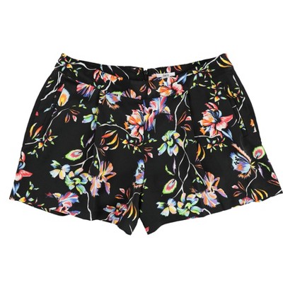 bar III Womens Pleated Floral Casual Walking Shorts