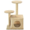 vidaXL Cat Tree Beige Engineered wood, plush fabric, sisal rope Small - 3 of 4