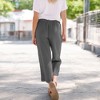 Amaryllis Women's Cropped Drawstring Pants Relaxed Fit High-Waisted Casual Lightweight - 3 of 4