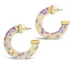 SHINE by Sterling Forever Gold Tone 50mm Cap Resin Hoop Earrings - 3 of 4
