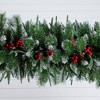 Nearly Natural 8' Artificial Holiday Green Christmas Pine Archway with Pinecones and Berries - 3 of 4