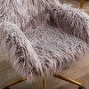 CAVINAS Adjustable Height Faux Fur Home Office Chair,Desk Chair with Metal Base and Wheels for Vanity,Living Room,Bedroom - 3 of 4