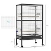 54'' Large Rolling Bird Cage with Stand,Spacious Parrot Cage for Parakeets Cockatiels and Small Birds - LAOTIES - 3 of 4