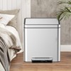EcoSummer 2 x 4 Gal Stainless Steel Dual Compartment Trash Can, Step-On Recycling Bin with Soft-Close Lid & Removable Buckets. - 2 of 4