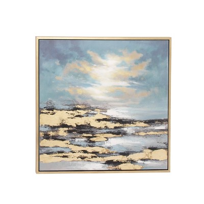 39" x 39" Contemporary Sunset Framed Canvas Wall Art - Olivia & May