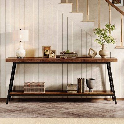 Hommoo 70.9" Extra Long Console Table Rustic Brown