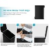 Home Zone Living 4 Gallon Slim Stainless Steel Kitchen Trash Can with Step Pedal and Soft Close Lid, Silver - 4 of 4
