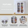Syemin Decorative Storage Cabinets Tall Pantry Cabinet with Glass Doors for Kitchen, Living Room, Dining Room, - 4 of 4