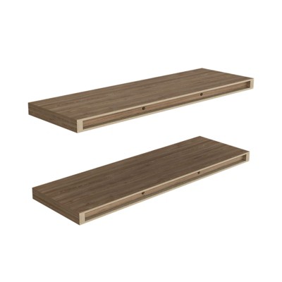 SEVOBAL Utility Storage Shelves Floating Shelf Dallas Set of Two Modern Space Saving Design for Living Room, Beige, 9.8"*31.5"*1.5"
