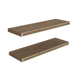 SEVOBAL Utility Storage Shelves Floating Shelf Dallas Set of Two Modern Space Saving Design for Living Room, Beige, 9.8"*31.5"*1.5" - 1 of 4
