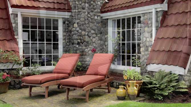 54&#34; x 18&#34; x 3&#34; Montlake FadeSafe Water-Resistant Patio Bench/Settee Quilted Cushion Cover Chamomile - Classic Accessories, 2 of 8, play video