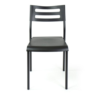 Humble Crew Black Metal Armless Desk Chair