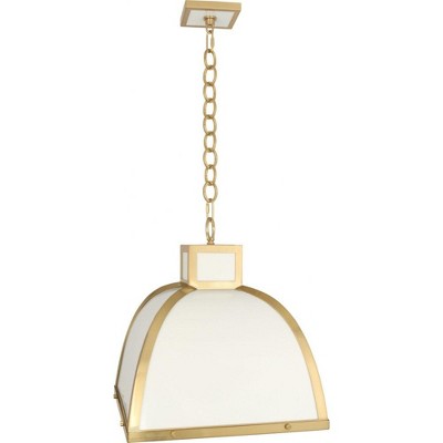 Ranger 18" Glossy White and Polished Nickel 3-Light Geometric Chandelier