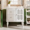 Vynxaria 30 in. 1 Freestanding White Bath Vanity with White Ceramic Top with 2 Drawers Wood Frame Bathroom Storage Cabinet - 2 of 4