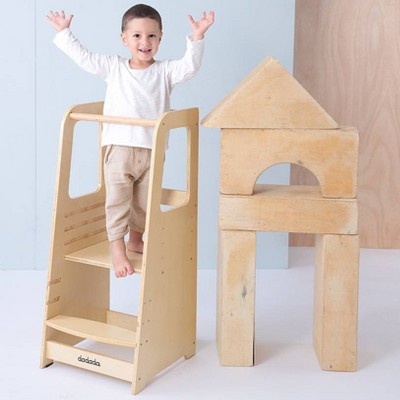 Natural Adjustable Beechwood Toddler Tower Stepping Stool