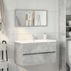 vidaXL Bathroom Cabinet With Mirror Concrete Grey Engineered Wood 31.5 in - 3 of 4