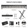 GustoWave 88 Key Electric Keyboard Piano, Semi-Weighted, with Stand, Headphones, Power Adapter & Carrying Bag, Portable Digital Piano for All Levels - 4 of 4