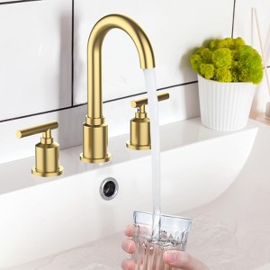 COZONY 8" Widespread Bathroom Faucet, with Double Handles and Stainless Steel, Pop-Up Drain - 1 of 4