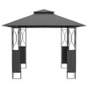 vidaXL Steel Gazebo with Double-Tiered Roof, Anthracite - Spacious and Elegant Garden Shelter, Ideal for Parties, Picnics & Weddings - 3 of 4