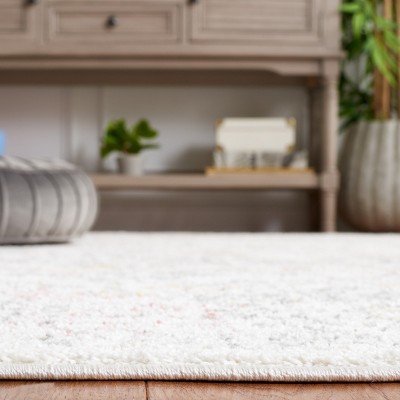 Layla Ivory and Tan Vintage Square Area Rug 6'7"x6'7"
