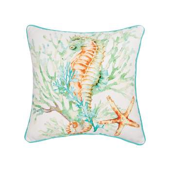 C&F Home Colorful Seahorse Printed Throw Pillow