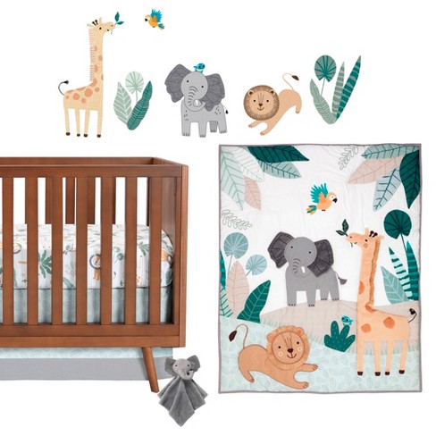 Lambs & Ivy Baby Quilt Crib Wall Safari Jungle Coco Monkey Giraffe  Comforter