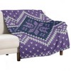 FIONECA Knit Style Snowflake Christmas Blanket with Purple Pattern Cozy Soft Holiday Throw 40x50 inches - 2 of 4