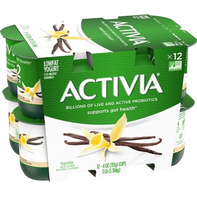 Activia Nonfat Probiotic Vanilla Yogurt, 4 Oz. Cups, 4 Count