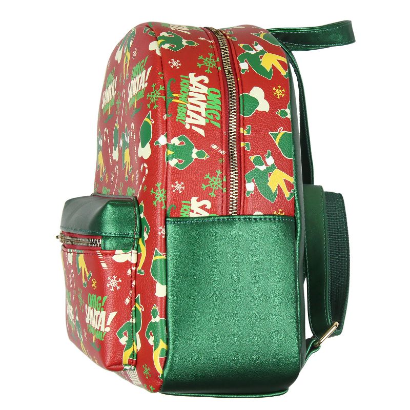 Elf The Movie Buddy OMG! Santa! I Know Him Faux Leather Mini Backpack Red, 3 of 6