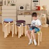 YIYIBYUS Stackable Stools, Round Stools, Set of 8 Stacking Wooden Stools - 2 of 4